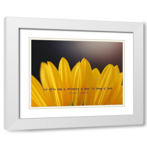 Elizabeth Bibesco Quote: Bring it Luck White Modern Wood Framed Art Print with Double Matting by ArtsyQuotes