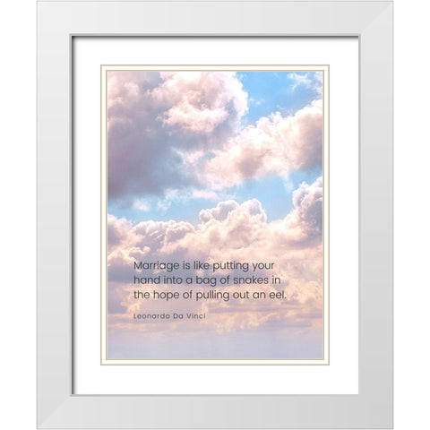 Leonardo Da Vinci Quote: Marriage White Modern Wood Framed Art Print with Double Matting by ArtsyQuotes