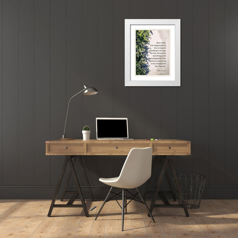 John Ruskin Quote: True Happiness White Modern Wood Framed Art Print with Double Matting by ArtsyQuotes