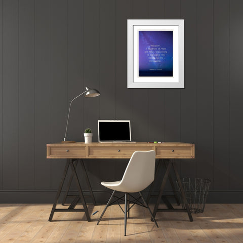 Ambrose Bierce Quote: Religion White Modern Wood Framed Art Print with Double Matting by ArtsyQuotes