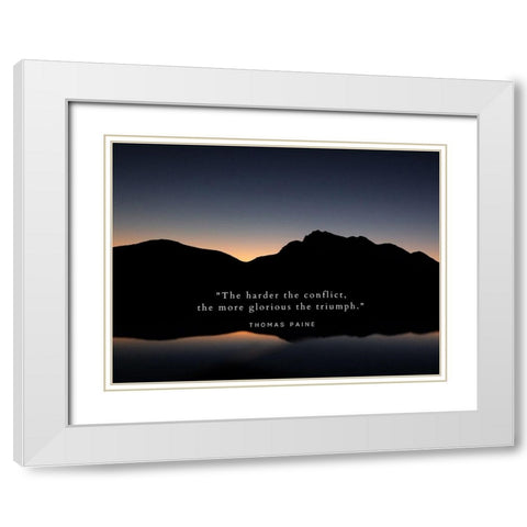 Thomas Paine Quote: Conflict White Modern Wood Framed Art Print with Double Matting by ArtsyQuotes