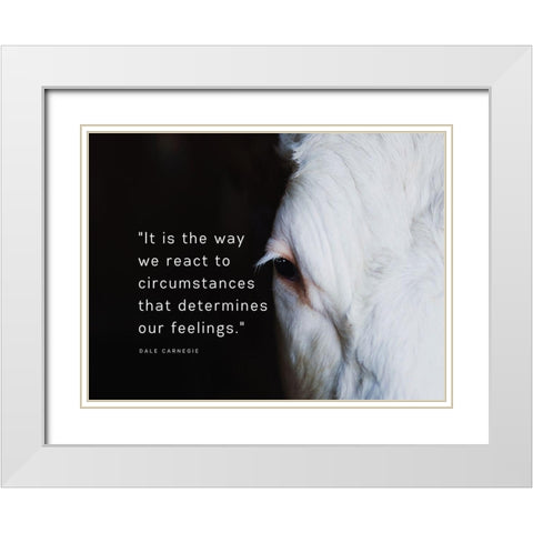 Dale Carnegie Quote: Our Feelings White Modern Wood Framed Art Print with Double Matting by ArtsyQuotes