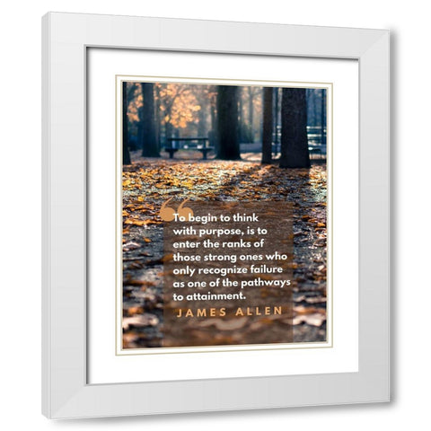 James Allen Quote: Recognize Failure White Modern Wood Framed Art Print with Double Matting by ArtsyQuotes