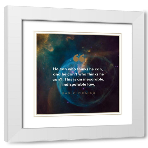 Pablo Picasso Quote: Indisputable Law White Modern Wood Framed Art Print with Double Matting by ArtsyQuotes