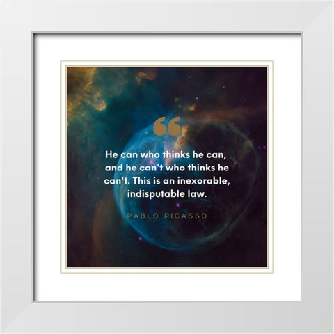 Pablo Picasso Quote: Indisputable Law White Modern Wood Framed Art Print with Double Matting by ArtsyQuotes