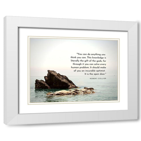 Robert Collier Quote: Gift of the Gods White Modern Wood Framed Art Print with Double Matting by ArtsyQuotes