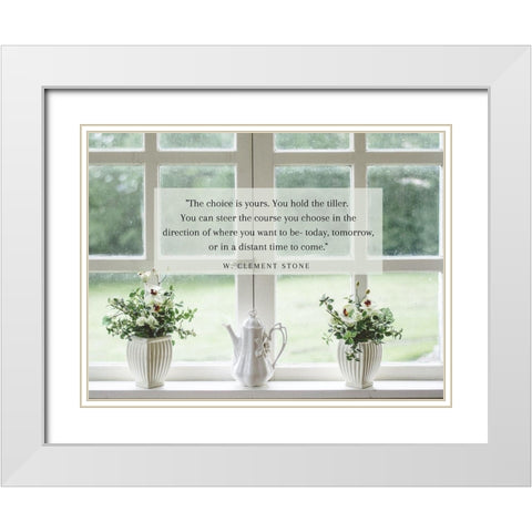 W. Clement Stone Quote: Choice is Yours White Modern Wood Framed Art Print with Double Matting by ArtsyQuotes
