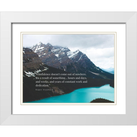 Roger Staubach Quote: Confidence White Modern Wood Framed Art Print with Double Matting by ArtsyQuotes