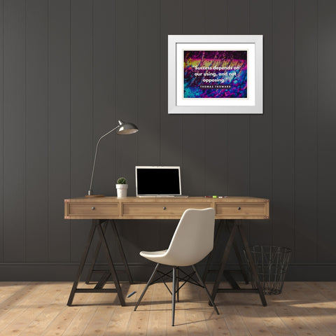 Thomas Troward Quote: Success Depends White Modern Wood Framed Art Print with Double Matting by ArtsyQuotes