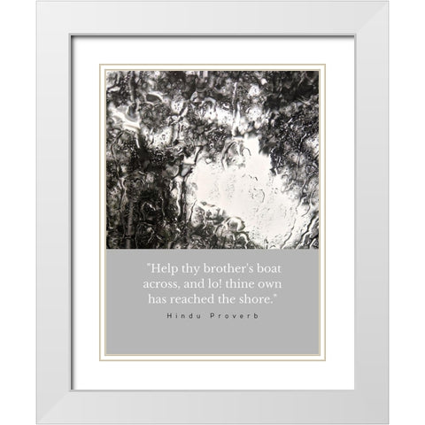 Hindu Proverb Quote: Help White Modern Wood Framed Art Print with Double Matting by ArtsyQuotes