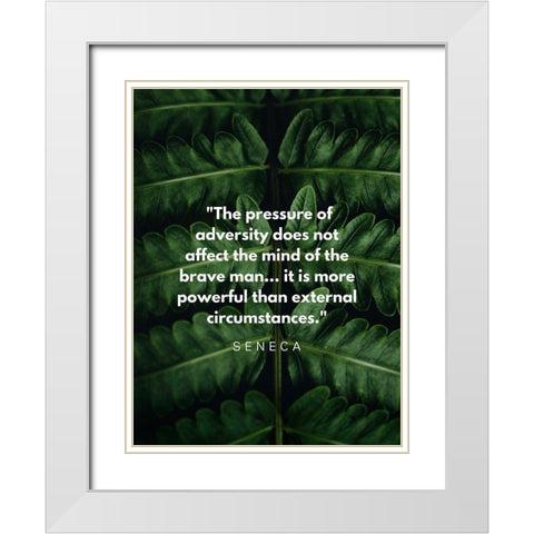 Seneca Quote: Adversity White Modern Wood Framed Art Print with Double Matting by ArtsyQuotes