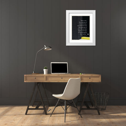Benjamin Disraeli Quote: Creature of Circumstances White Modern Wood Framed Art Print with Double Matting by ArtsyQuotes