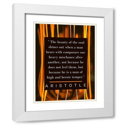 Aristotle Quote: The Soul Shines White Modern Wood Framed Art Print with Double Matting by ArtsyQuotes