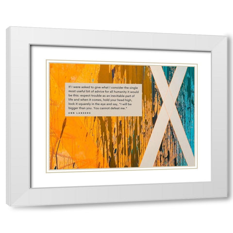 Ann Landers Quote: Expect Trouble White Modern Wood Framed Art Print with Double Matting by ArtsyQuotes