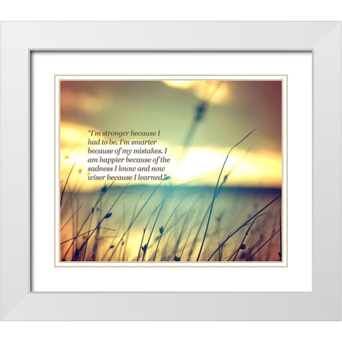 Artsy Quotes Quote: Wiser White Modern Wood Framed Art Print with Double Matting by ArtsyQuotes