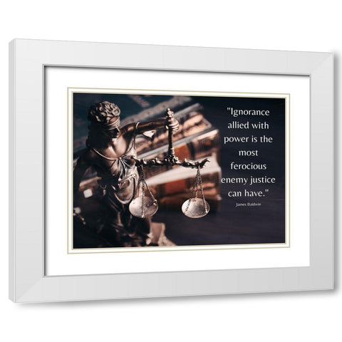 James Baldwin Quote: Ignorance White Modern Wood Framed Art Print with Double Matting by ArtsyQuotes