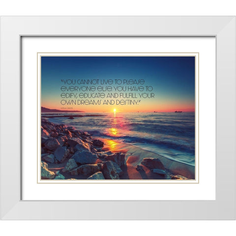 Viola Davis Quote: Dreams and Destiny White Modern Wood Framed Art Print with Double Matting by ArtsyQuotes