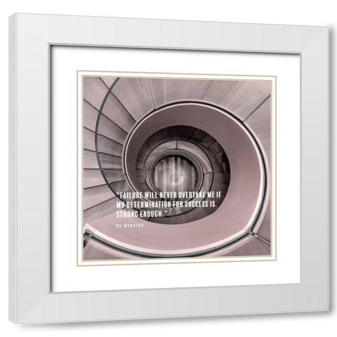 Og Mandino Quote: My Determination White Modern Wood Framed Art Print with Double Matting by ArtsyQuotes