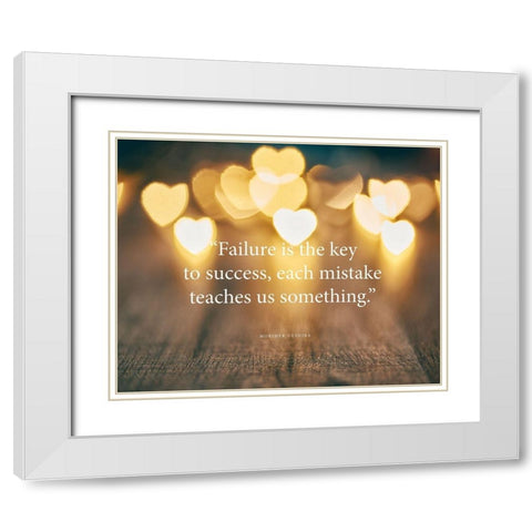 Moriher Ueshiba Quote: Key to Success White Modern Wood Framed Art Print with Double Matting by ArtsyQuotes