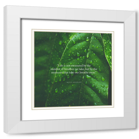 Maya Angelou Quote: Take Our Breathe Away White Modern Wood Framed Art Print with Double Matting by ArtsyQuotes