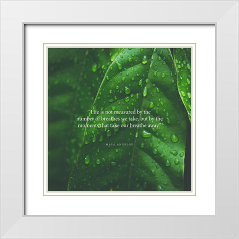 Maya Angelou Quote: Take Our Breathe Away White Modern Wood Framed Art Print with Double Matting by ArtsyQuotes