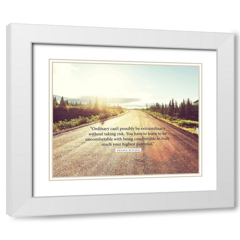 Necole Bitchie Quote: Extraordinary White Modern Wood Framed Art Print with Double Matting by ArtsyQuotes