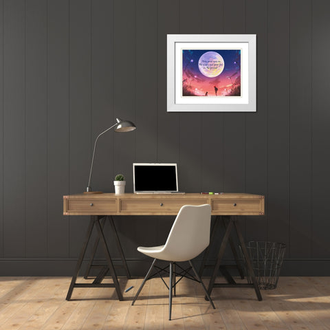 Theodore Roosevelt Quote: Eyes on the Stars White Modern Wood Framed Art Print with Double Matting by ArtsyQuotes