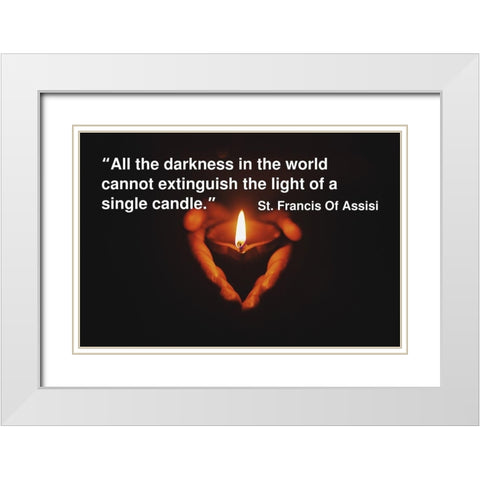Saint Francis of Assisi Quote: Single Candle White Modern Wood Framed Art Print with Double Matting by ArtsyQuotes