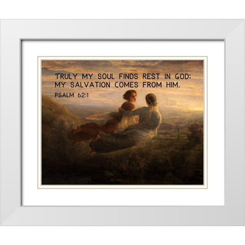 Bible Verse Quote Psalm 62:1, Louis Janmot - Poem of the Soul The Souls Journey White Modern Wood Framed Art Print with Double Matting by ArtsyQuotes