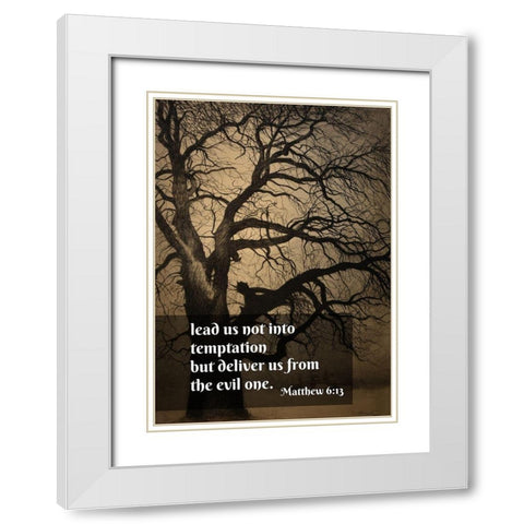 Bible Verse Quote Matthew 6:13, Leon Spilliaert - Tree in the Winter White Modern Wood Framed Art Print with Double Matting by ArtsyQuotes