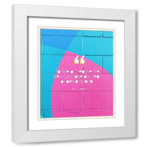 John Wooden Quote: Live a Creative Life White Modern Wood Framed Art Print with Double Matting by ArtsyQuotes