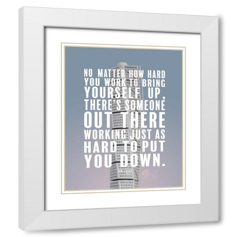 Dr. Dre Quote: Bring Yourself Up White Modern Wood Framed Art Print with Double Matting by ArtsyQuotes