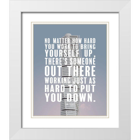 Dr. Dre Quote: Bring Yourself Up White Modern Wood Framed Art Print with Double Matting by ArtsyQuotes