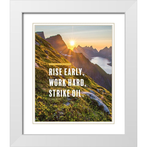 J. Paul Getty Quote: Formula for Success White Modern Wood Framed Art Print with Double Matting by ArtsyQuotes
