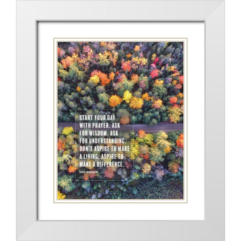 Denzel Washington Quote: Ask for Wisdom White Modern Wood Framed Art Print with Double Matting by ArtsyQuotes