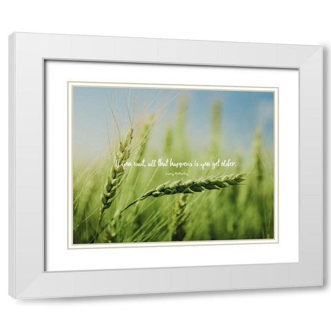 Larry McMurtry Quote: All That Happens White Modern Wood Framed Art Print with Double Matting by ArtsyQuotes