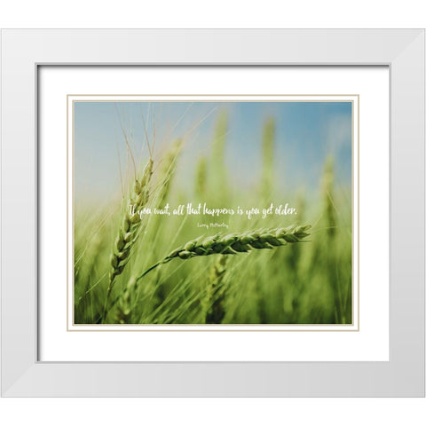 Larry McMurtry Quote: All That Happens White Modern Wood Framed Art Print with Double Matting by ArtsyQuotes