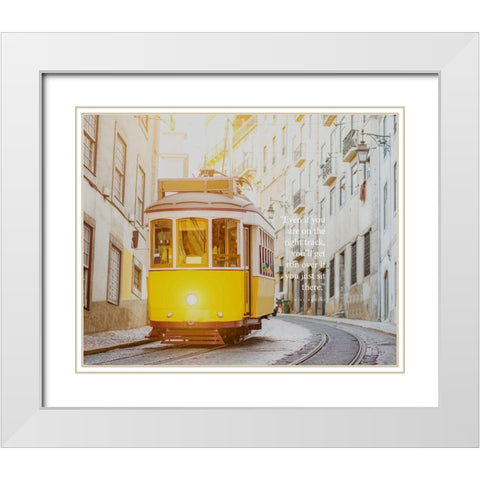 Will Rogers Quote: Youll Get Run Over White Modern Wood Framed Art Print with Double Matting by ArtsyQuotes