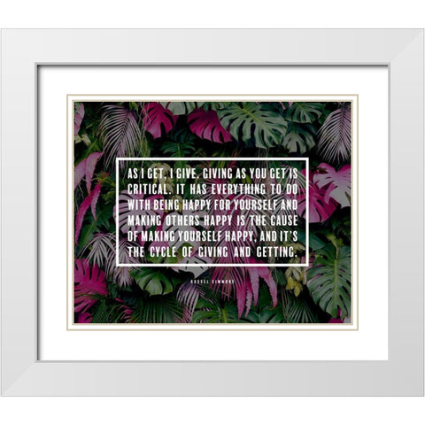Russel Simmons Quote: I Give White Modern Wood Framed Art Print with Double Matting by ArtsyQuotes