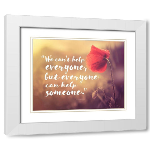 Ronald Reagan Quote: Help White Modern Wood Framed Art Print with Double Matting by ArtsyQuotes