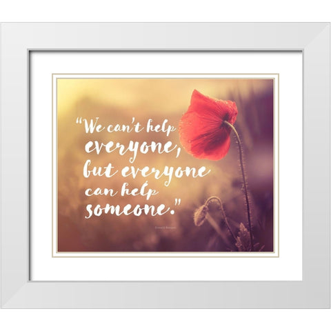 Ronald Reagan Quote: Help White Modern Wood Framed Art Print with Double Matting by ArtsyQuotes