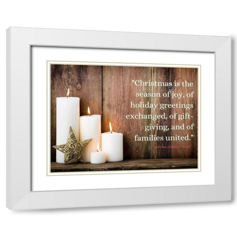 Norman Vincent Peale Quote: Christmas is the Season of Joy White Modern Wood Framed Art Print with Double Matting by ArtsyQuotes