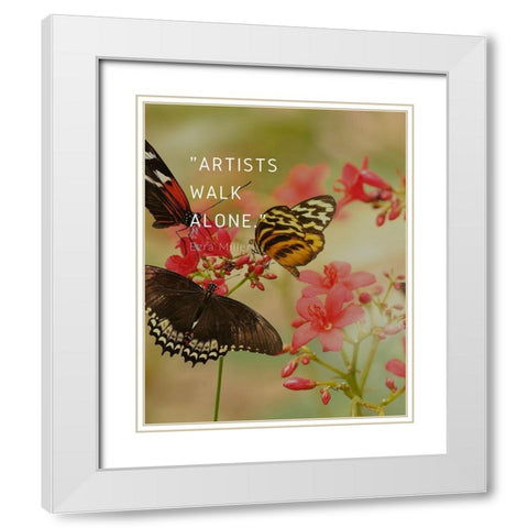 Ezra Miller Quote: Artists Walk Alone White Modern Wood Framed Art Print with Double Matting by ArtsyQuotes