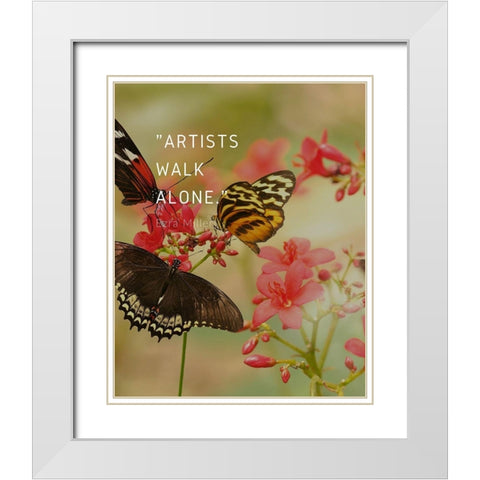 Ezra Miller Quote: Artists Walk Alone White Modern Wood Framed Art Print with Double Matting by ArtsyQuotes