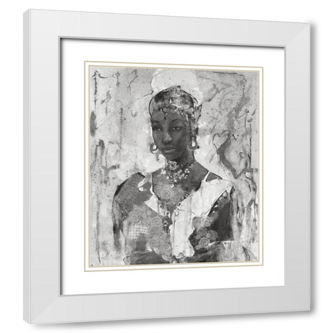 Tranquilty V White Modern Wood Framed Art Print with Double Matting by Wiley, Marta