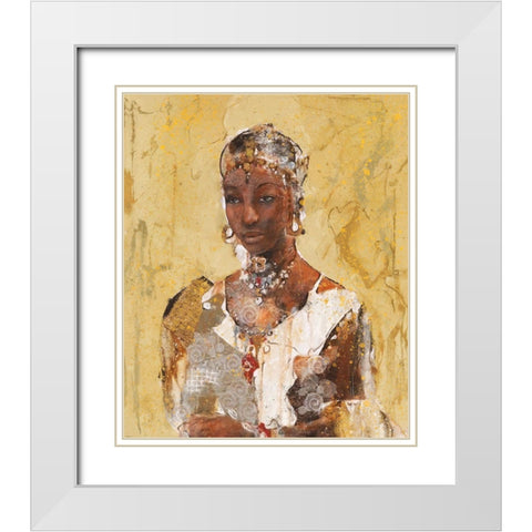Tranquility VII White Modern Wood Framed Art Print with Double Matting by Wiley, Marta