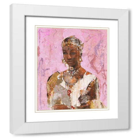 Tranquility Pink V White Modern Wood Framed Art Print with Double Matting by Wiley, Marta
