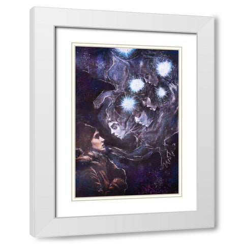 Listen to your guides III White Modern Wood Framed Art Print with Double Matting by Wiley, Marta