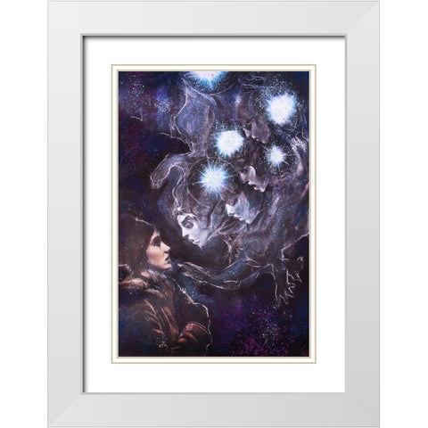 Listen to your guides III White Modern Wood Framed Art Print with Double Matting by Wiley, Marta