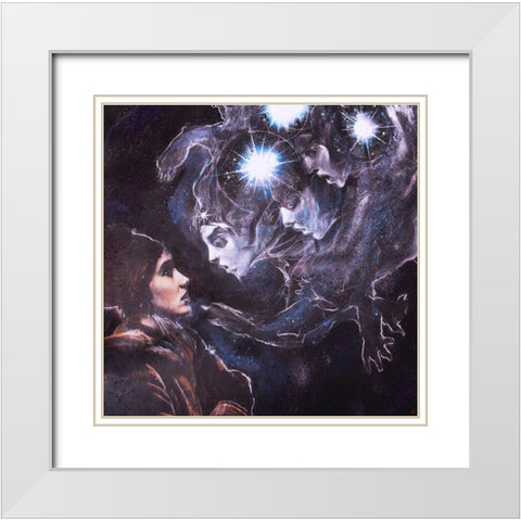 Listen to your guides V White Modern Wood Framed Art Print with Double Matting by Wiley, Marta